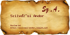 Szilvási Andor névjegykártya