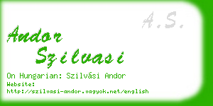 andor szilvasi business card